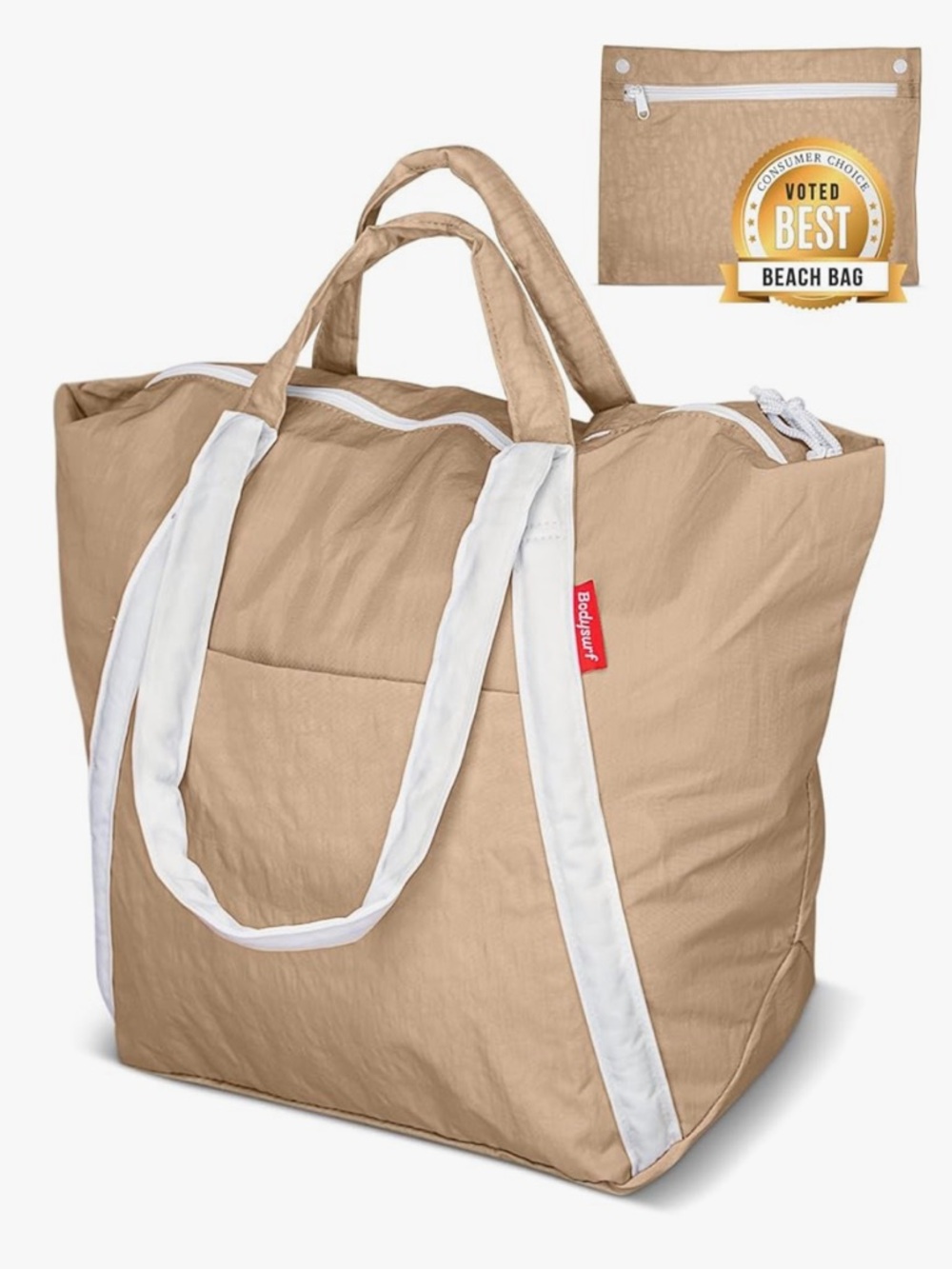 Bodysurf Ripstop Beach Bag Nylon Sustainable Remove Pouch padded straps M NEW